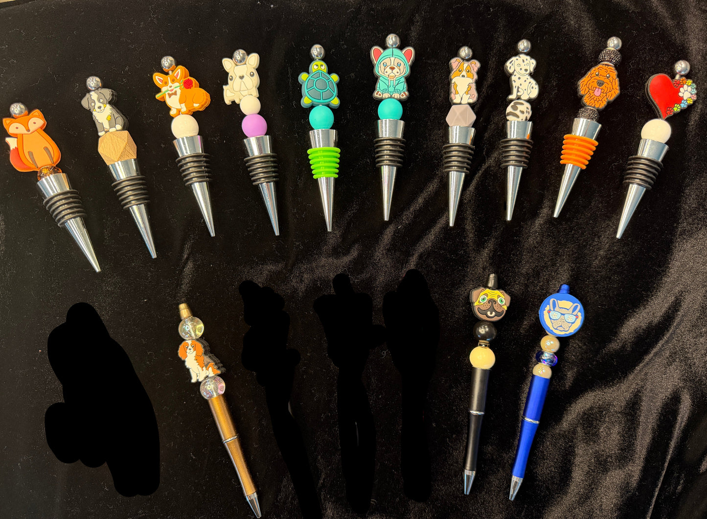 Dog/Animal Pens, Keychains and wine toppers
