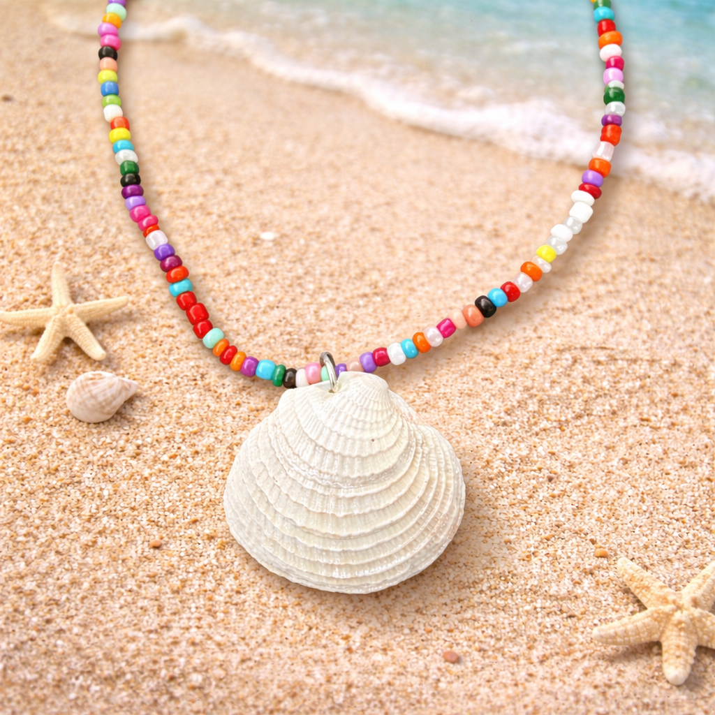 One of a kind Quahog Shell necklace