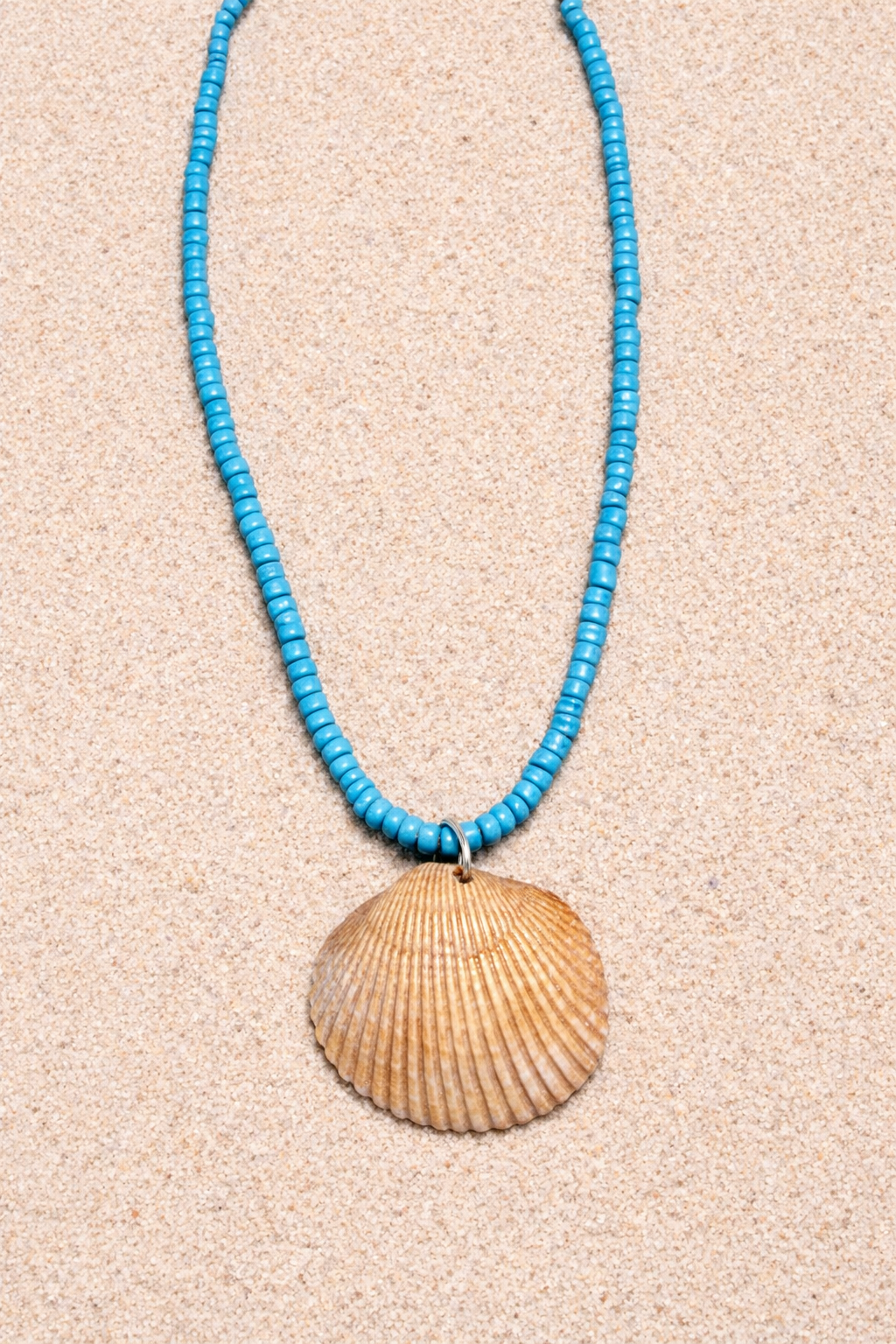 One of a kind Calico Scallop Shell necklace