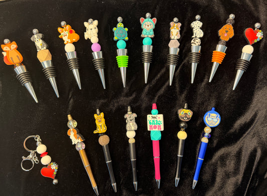 Dog/Animal Pens, Keychains and wine toppers