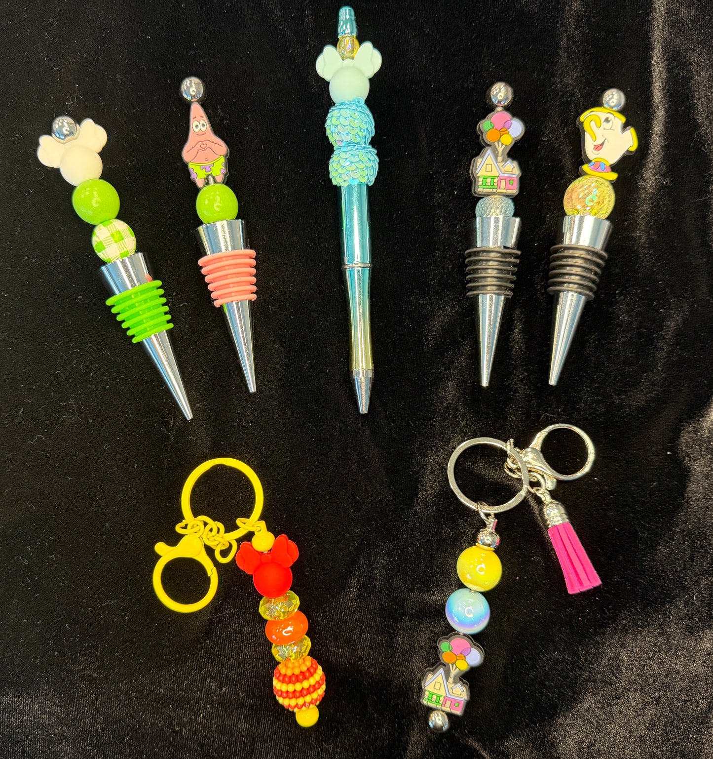 Magical pens, keychain and wine toppers