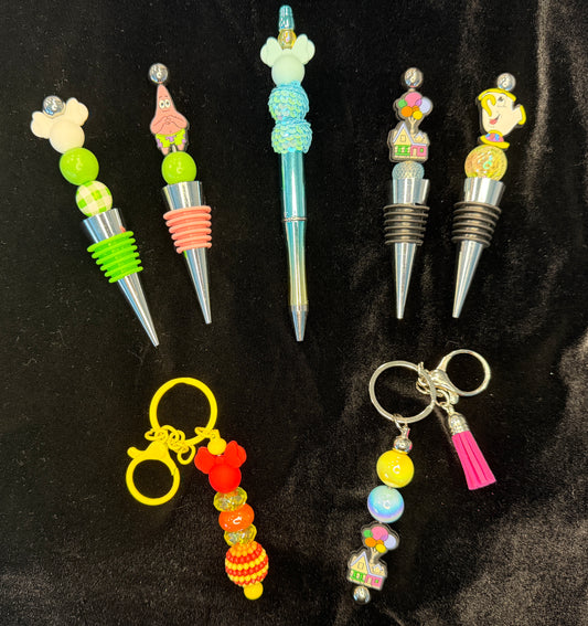 Magical pens, keychain and wine toppers