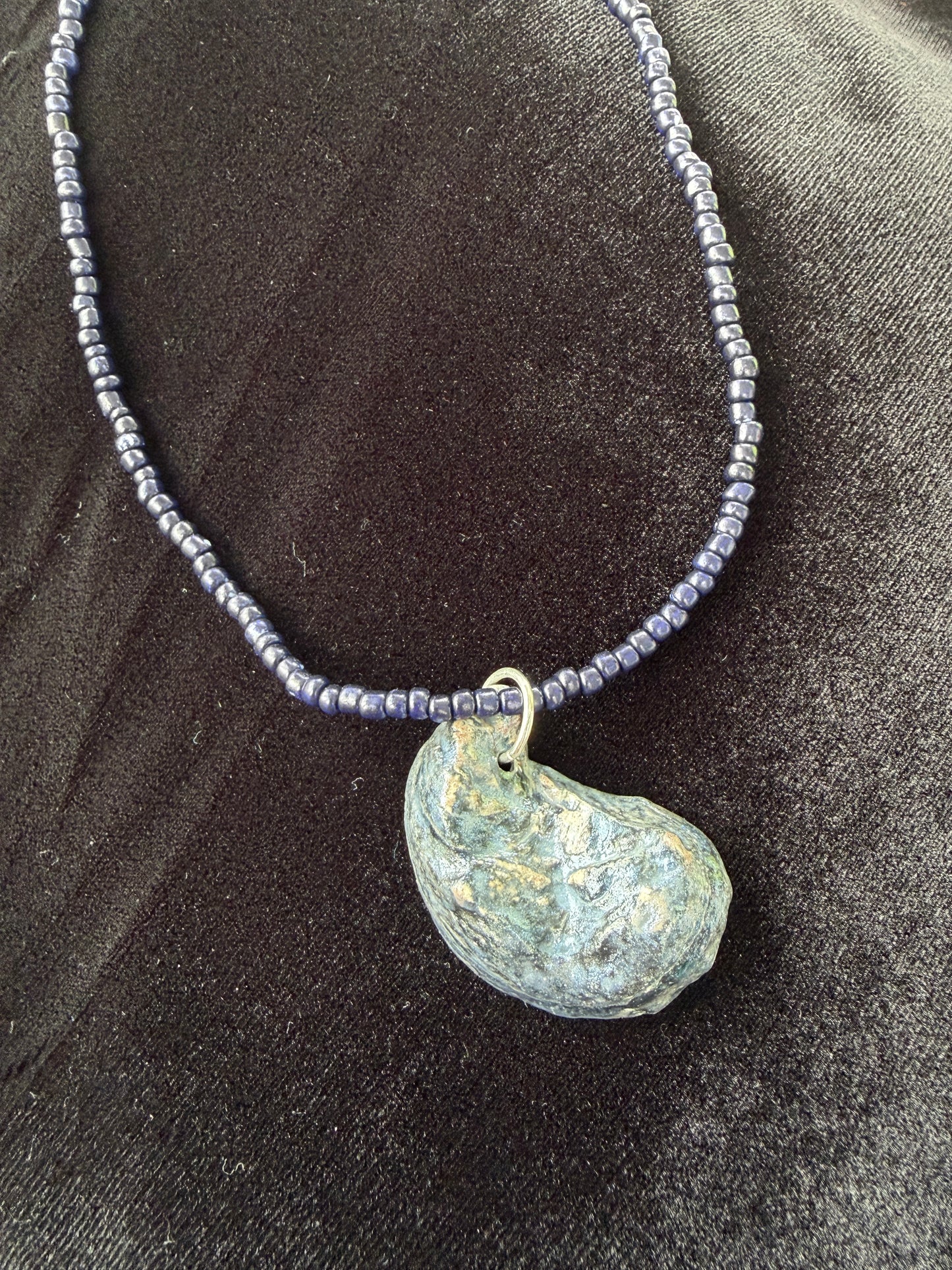 One of a kind Crescent shell necklace