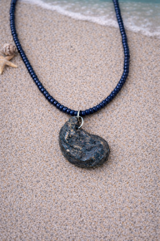 One of a kind Crescent shell necklace