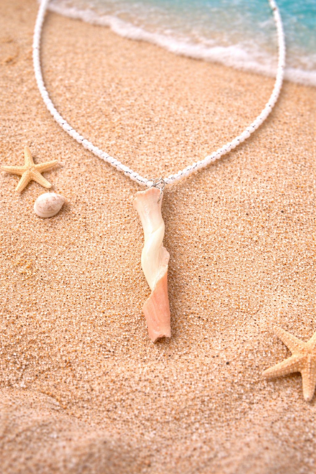 One of a kind Atlantic worm shell fragment Necklace